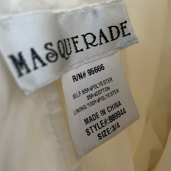 Pleated Prom Dress Cream with Golden Detail - Picture 6 of 6